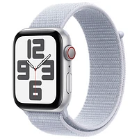 Rogers Apple Watch SE (GPS + Cellular) 44mm Silver Aluminum Case w/ Blue Cloud Sport Loop - Monthly Financing