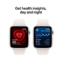 TELUS Apple Watch SE (GPS + Cellular) 44mm Starlight Aluminum Case w/ Starlight Sport Band - /M