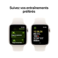 TELUS Apple Watch SE (GPS + Cellular) 44mm Starlight Aluminum Case w/ Starlight Sport Band - /M