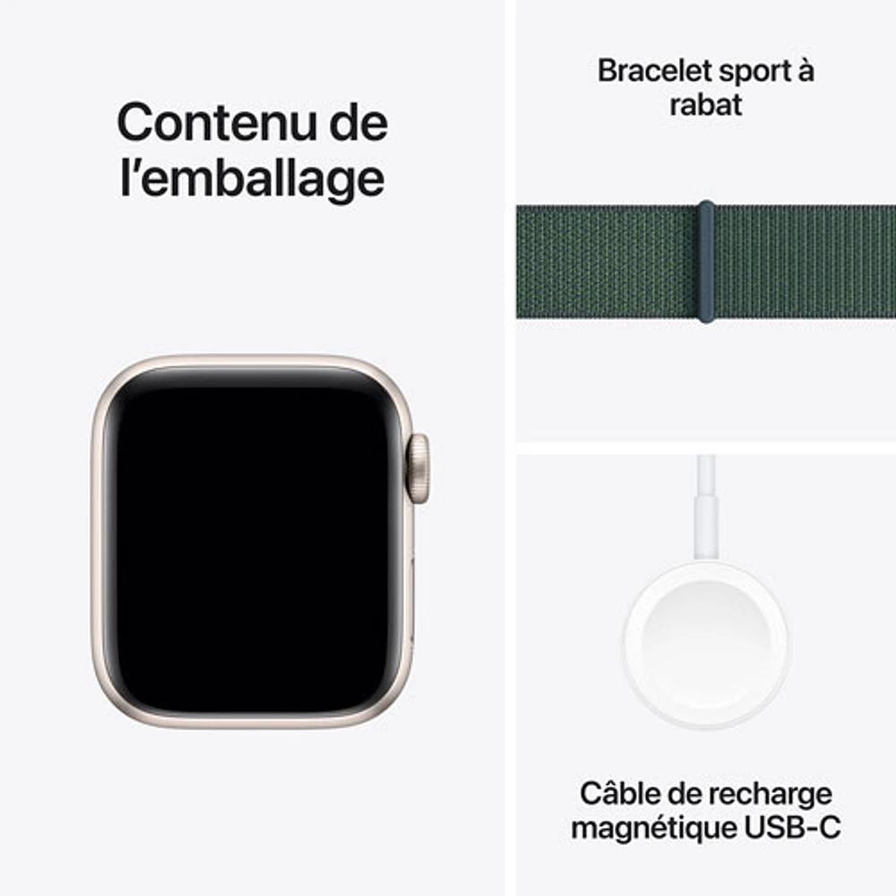 Rogers Apple Watch SE (GPS + Cellular) 40mm Starlight Aluminum Case w/ Lake Green Sport Loop - Monthly Financing