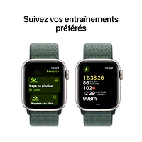 TELUS Apple Watch SE (GPS + Cellular) 40mm Starlight Aluminum Case w/ Lake Green Sport Loop - Monthly Financing