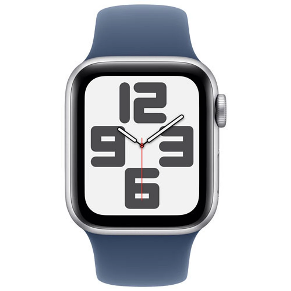TELUS Apple Watch SE (GPS + Cellular) 40mm Silver Aluminum Case w/ Denim Sport Band - S/M - Monthly Financing