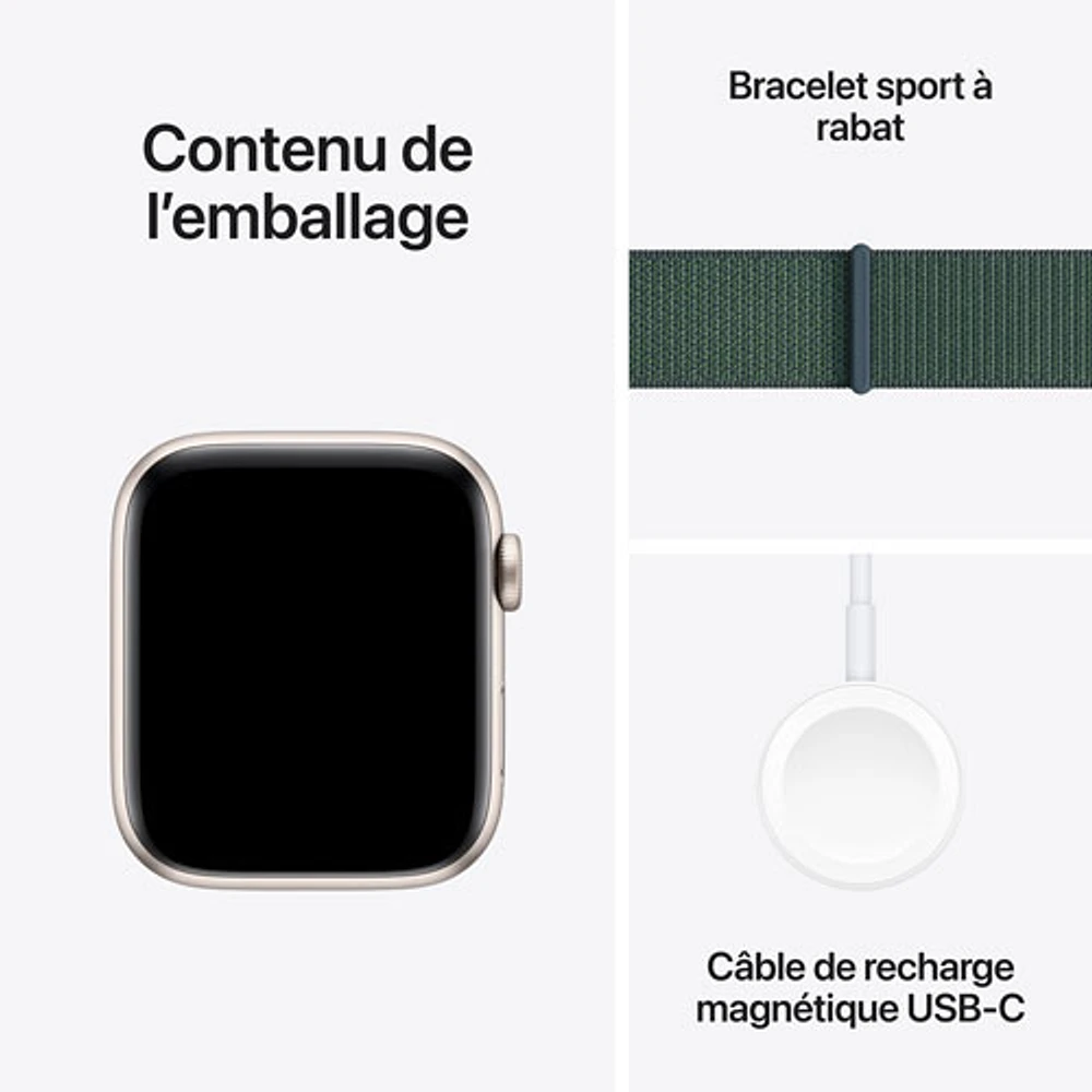 Rogers Apple Watch SE (GPS + Cellular) 44mm Starlight Aluminum Case w/ Lake Green Sport Loop - Monthly Financing