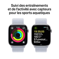 Virgin Plus Apple Watch Series 10 (GPS + Cellular) 46mm Silver Aluminum Case w/ Blue Cloud Sport Loop - Monthly Financing