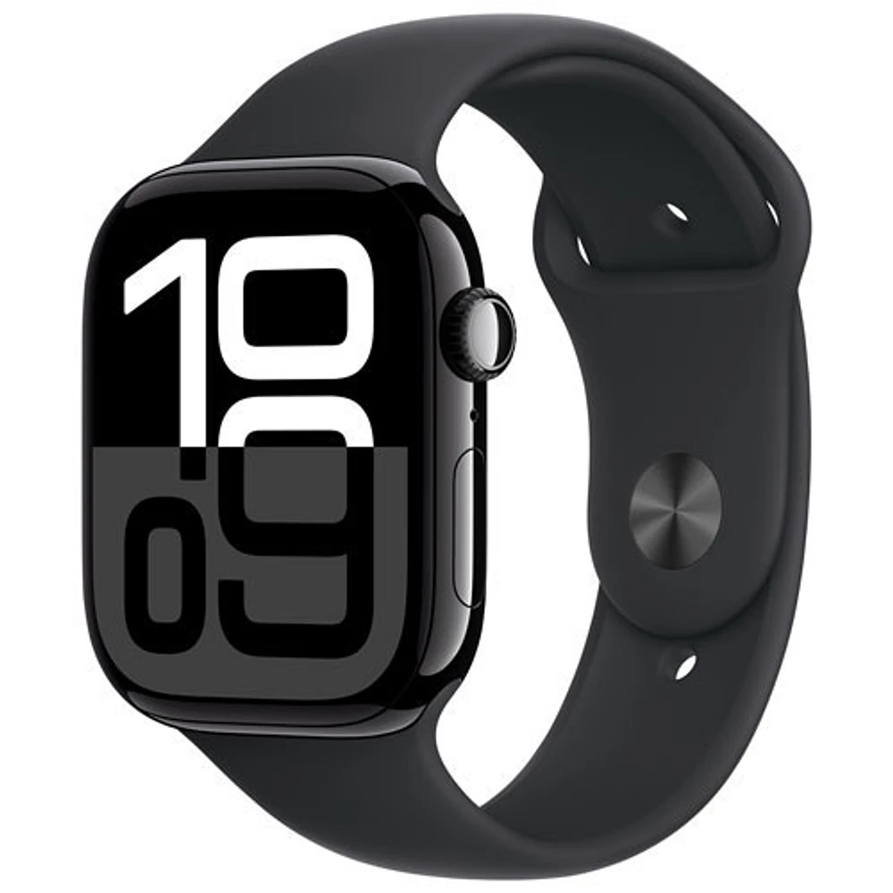 Virgin Plus Apple Watch Series 10 (GPS + Cellular) 46mm Jet Black Aluminum Case w/ Black Sport Band - /M