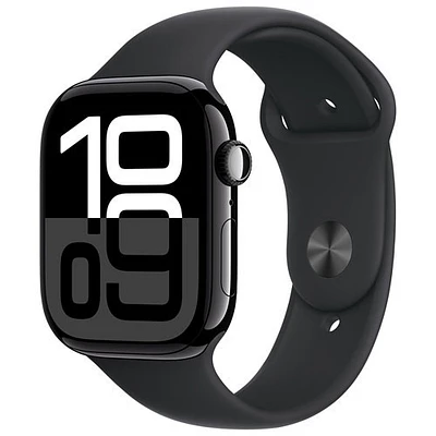 Virgin Plus Apple Watch Series 10 (GPS + Cellular) 46mm Jet Black Aluminum Case w/ Black Sport Band - M/L - Monthly Financing