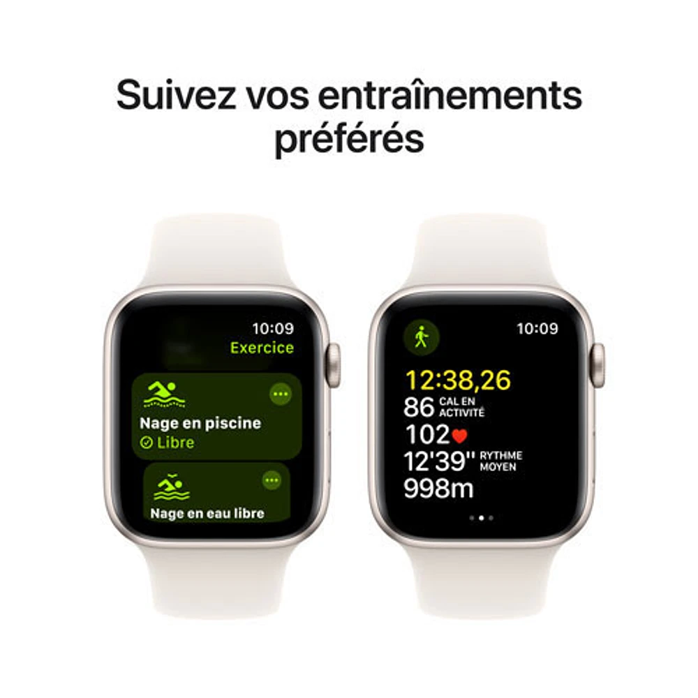 Virgin Plus Apple Watch SE (GPS + Cellular) 44mm Starlight Aluminum Case w/ Starlight Sport Band - M/L - Monthly Financing