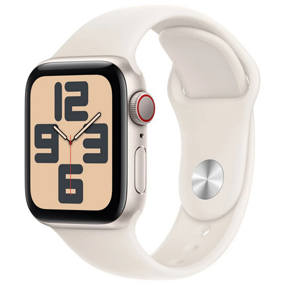 Virgin Plus Apple Watch SE (GPS + Cellular) 40mm Starlight Aluminum Case w/ Starlight Sport Band - S/M - Monthly Financing