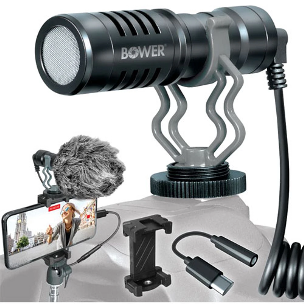 Bower Cardioid Condenser Microphone for Smartphones and DSLRs (BBC-MIC200)