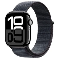 Freedom Mobile Apple Watch Series 10 (GPS+Cellular) 42mm Jet Black Aluminum Case w/Ink Sport Loop-Monthly Tab Payment