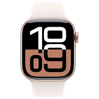 Apple Watch Series 10 (GPS + Cellulaire) avec boîtier de mm en aluminium rose doré et bracelet sport rose tendre par Freedom Mobile - Moyen/Grand