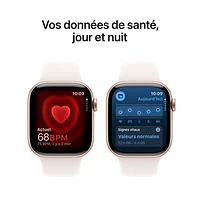 Apple Watch Series 10 (GPS + Cellulaire) avec boîtier de mm en aluminium rose doré et bracelet sport rose tendre par Freedom Mobile - Moyen/Grand