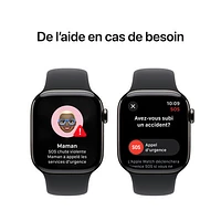 Apple Watch Series 10 (GPS + Cellulaire) avec boîtier de mm en titane ardoise et bracelet sport noir par Freedom Mobile - Moyen/Grand