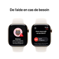 Apple Watch Series 10 (GPS + Cellulaire) avec boîtier de mm en titane doré et bracelet sport comète par Freedom Mobile - Moyen/Grand