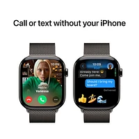 Apple Watch Series 10 (GPS + Cellulaire) avec boîtier de 46 mm en titane ardoise et bracelet milanais ardoise par Freedom Mobile - Petit/Moyen - Paiement Balance mensuel
