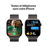 Apple Watch Series 10 (GPS + Cellulaire) avec boîtier de 46 mm en titane ardoise et bracelet milanais ardoise par Freedom Mobile - Petit/Moyen - Paiement Balance mensuel