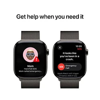 Apple Watch Series 10 (GPS + Cellulaire) avec boîtier de 46 mm en titane ardoise et bracelet milanais ardoise par Freedom Mobile - Petit/Moyen - Paiement Balance mensuel