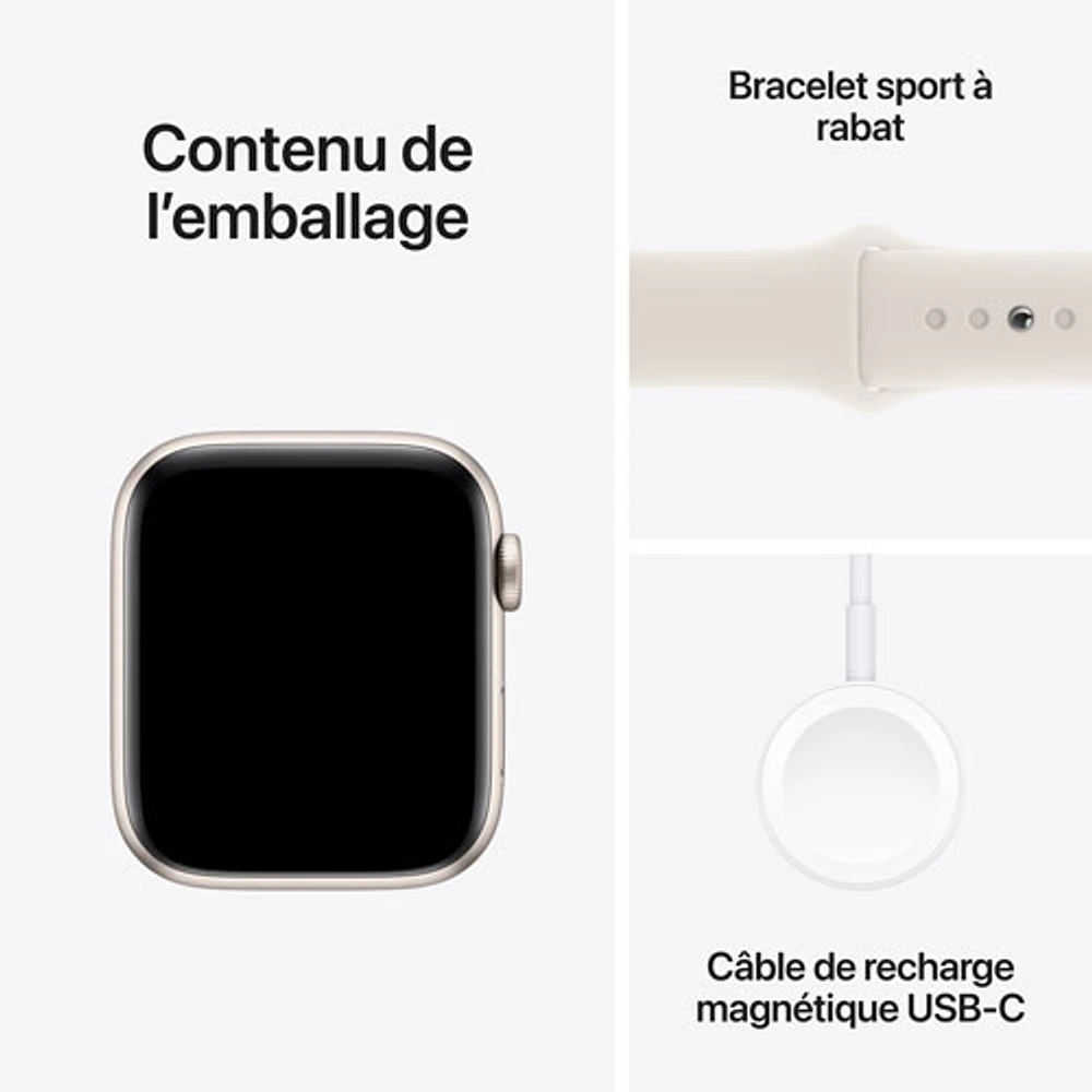 Apple Watch SE (GPS + Cellulaire) avec boîtier de mm en aluminium comète et bracelet sport comète par Freedom Mobile - Moyen/Grand
