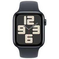 Apple Watch SE (GPS + Cellulaire) avec boîtier de mm en aluminium minuit et bracelet sport minuit par Freedom Mobile - Petit/Moyen