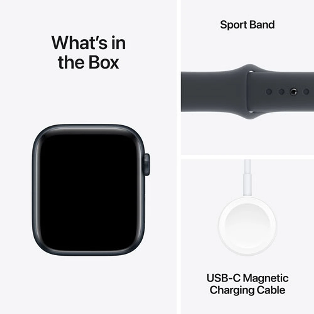 Freedom Mobile Apple Watch SE (GPS+Cellular) 44mm Midnight Aluminum Case w/Midnight Sport Band-S/M-Monthly Tab Payment