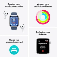 Apple Watch SE (GPS + Cellulaire) avec boîtier de mm en aluminium minuit et bracelet sport minuit par Freedom Mobile - Petit/Moyen