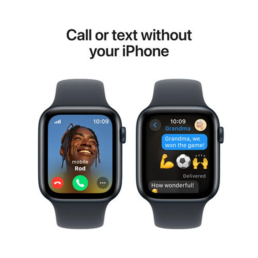 Freedom Mobile Apple Watch SE (GPS+Cellular) 44mm Midnight Aluminum Case w/Midnight Sport Band-S/M-Monthly Tab Payment