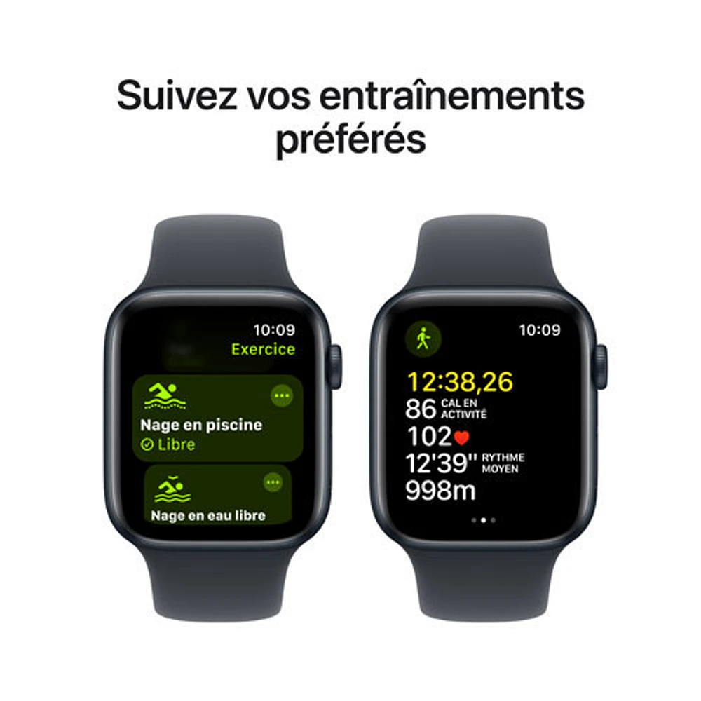 Freedom Mobile Apple Watch SE (GPS+Cellular) 44mm Midnight Aluminum Case w/Midnight Sport Band-S/M-Monthly Tab Payment