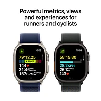 Apple Watch Ultra 2 (GPS + Cellulaire) avec boîtier de 49 mm en titane naturel et bracelet Alpin havane par Freedom Mobile - Grand - Paiement Balance mensuel
