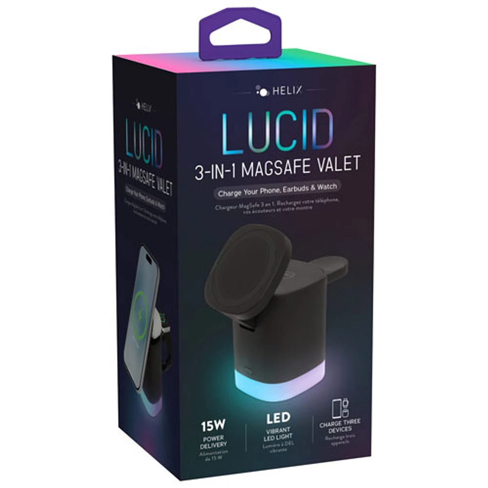 Helix Lucid 15W 3-in-1 Valet Charging Dock with MagSafe