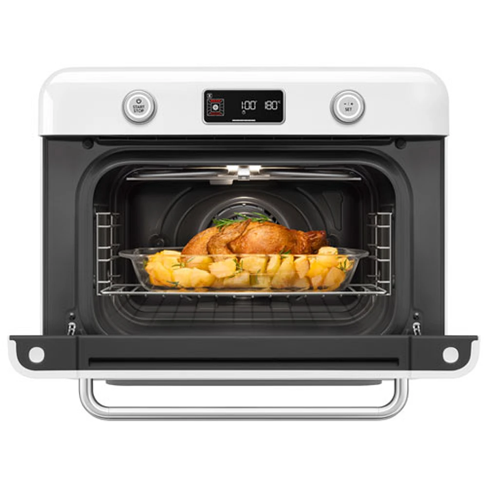 Smeg 10-in-1 Countertop Combination Air Fryer Toaster Oven with Steam - 1.05 Cu.Ft./29.7L - White