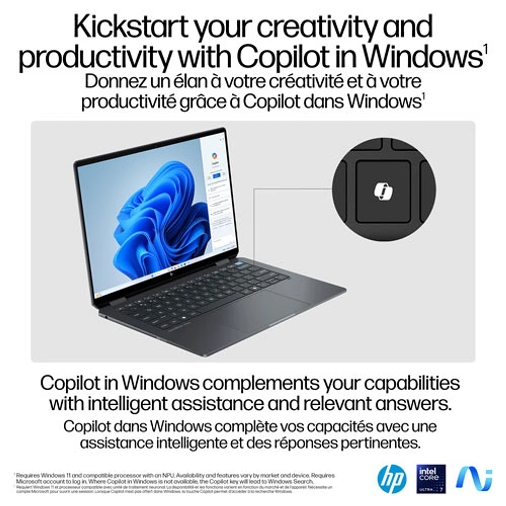 HP OmniBook Ultra Flip 14" Touchscreen Laptop - Eclipse Grey (Intel Core Ultra 7 258V/32GB RAM/2TB HDD)