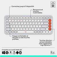 Logitech POP Bluetooth Optical Keyboard & Mouse Combo - Off-White/Orange - English