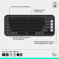 Logitech POP Bluetooth Optical Keyboard & Mouse Combo - Graphite/Off-White - English