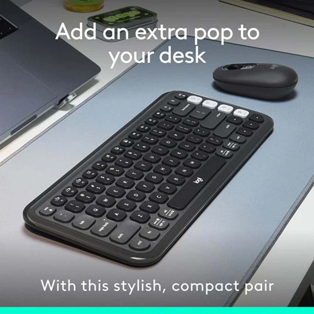 Logitech POP Bluetooth Optical Keyboard & Mouse Combo - Graphite/Off-White - English