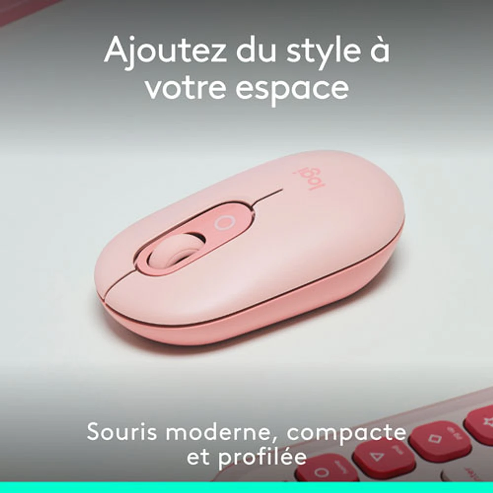 Logitech POP Mouse Bluetooth Optical Mouse - Rose