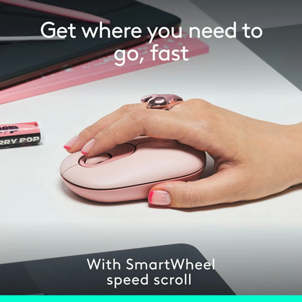Logitech POP Mouse Bluetooth Optical Mouse - Rose