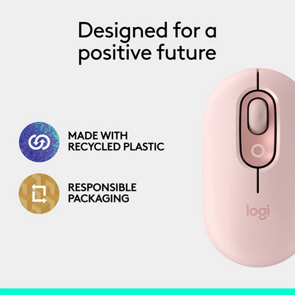 Logitech POP Mouse Bluetooth Optical Mouse - Rose
