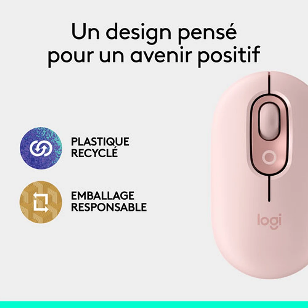 Logitech POP Mouse Bluetooth Optical Mouse - Rose