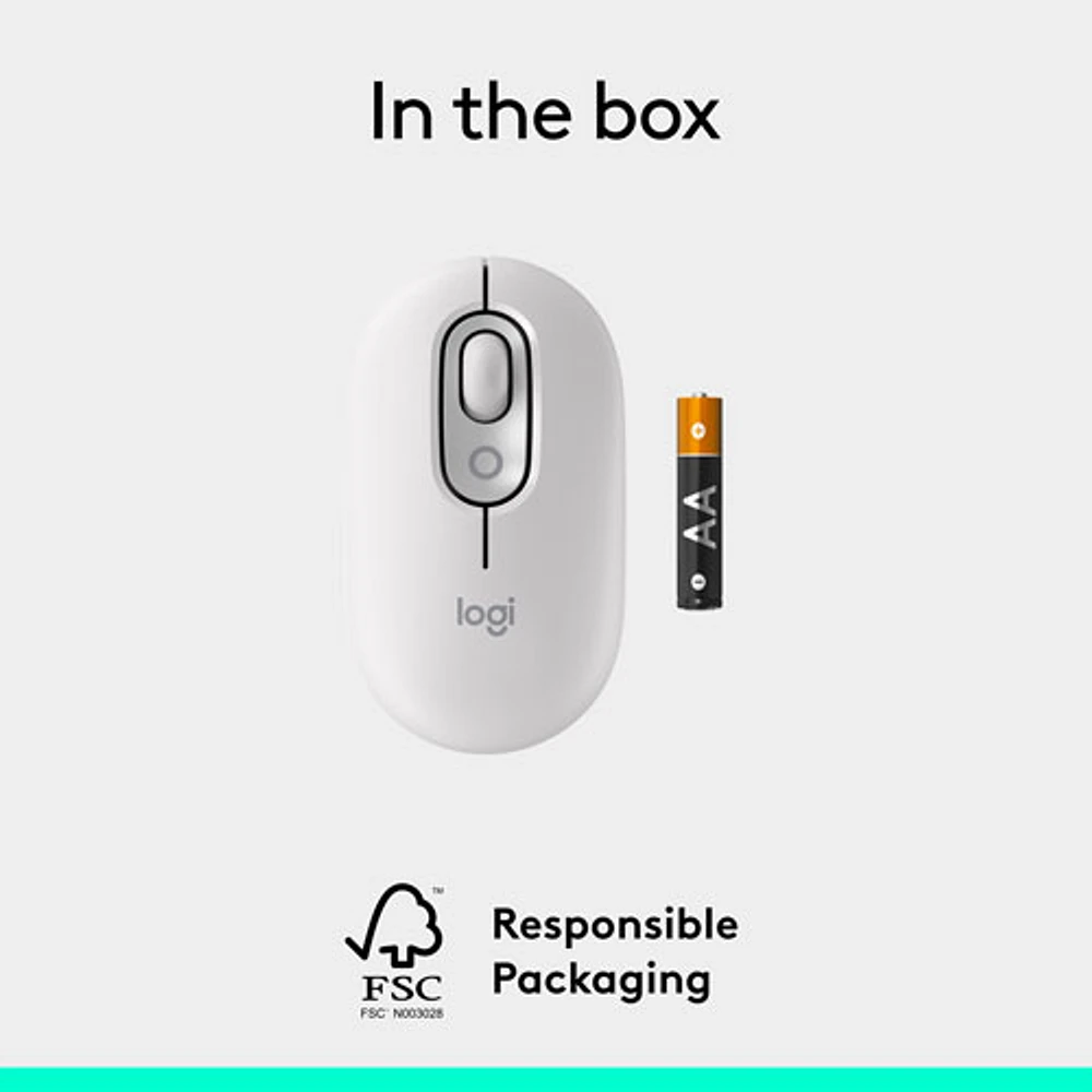 Logitech POP Mouse Bluetooth Optical Mouse - Off-White