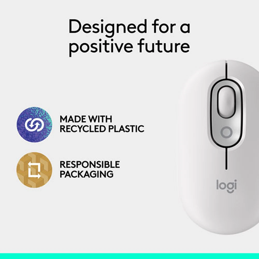 Logitech POP Mouse Bluetooth Optical Mouse - Off-White