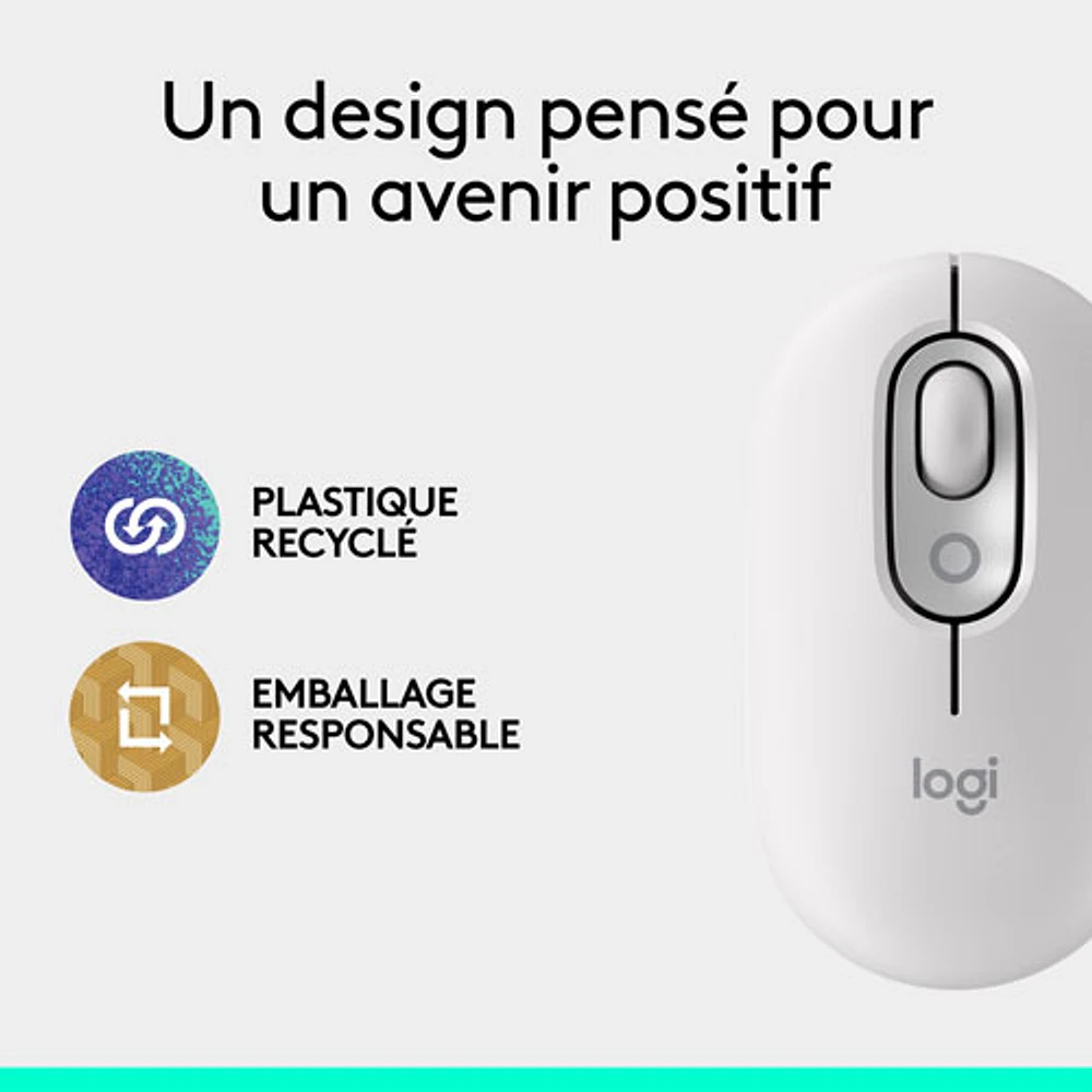 Logitech POP Mouse Bluetooth Optical Mouse - Off-White