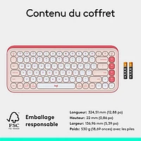 Logitech POP Icon Keys Bluetooth Keyboard - Rose/Off-White - English