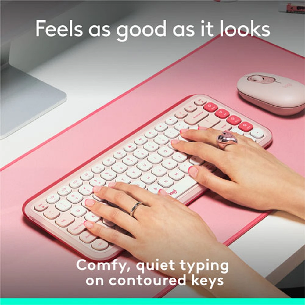 Logitech POP Icon Keys Bluetooth Keyboard - Rose/Off-White - English