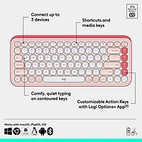 Logitech POP Icon Keys Bluetooth Keyboard - Rose/Off-White - English