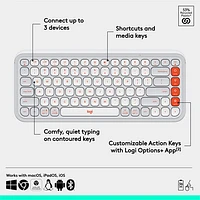 Clavier Bluetooth POP Icon Keys de Logitech - Orange/Blanc cassé - Anglais