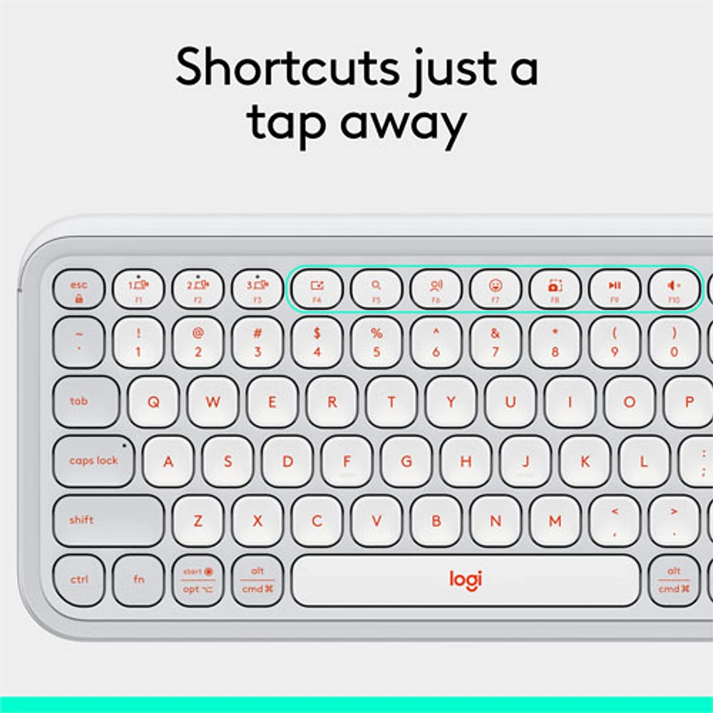 Clavier Bluetooth POP Icon Keys de Logitech - Orange/Blanc cassé - Anglais