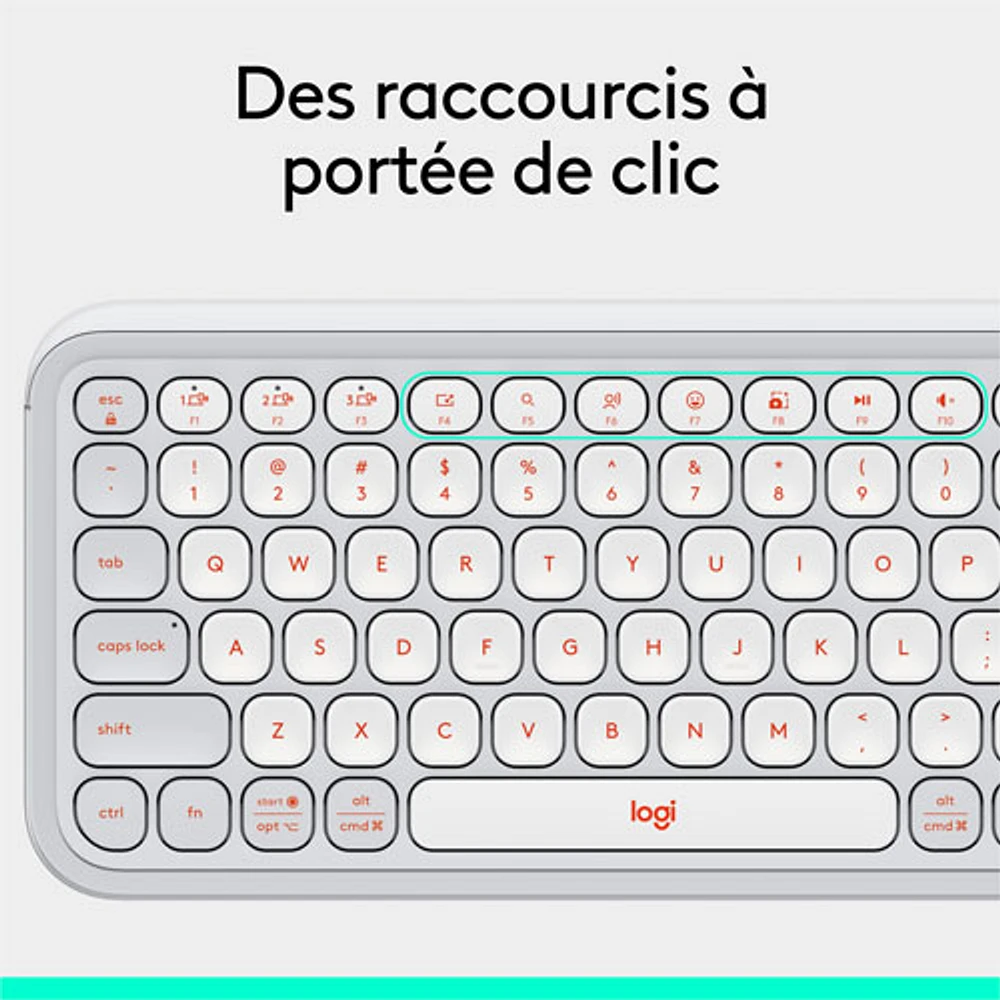 Clavier Bluetooth POP Icon Keys de Logitech - Orange/Blanc cassé - Anglais