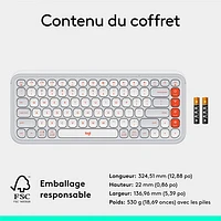 Clavier Bluetooth POP Icon Keys de Logitech - Orange/Blanc cassé - Anglais