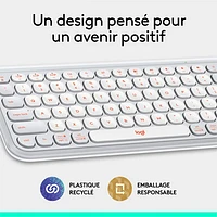 Clavier Bluetooth POP Icon Keys de Logitech - Orange/Blanc cassé - Anglais