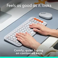 Clavier Bluetooth POP Icon Keys de Logitech - Orange/Blanc cassé - Anglais